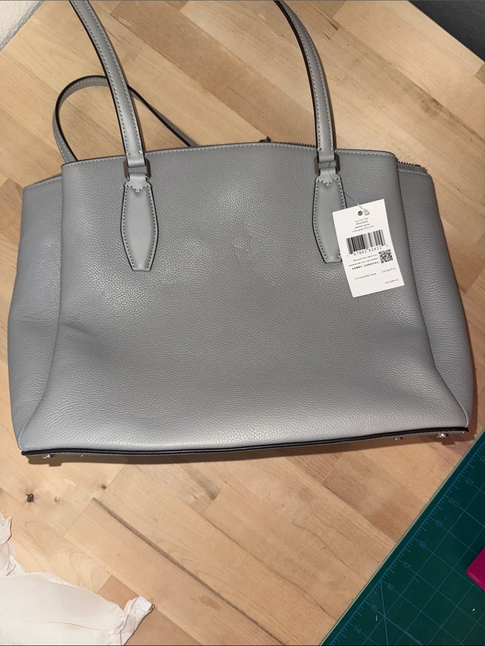 kate spade light gray pebbled leather tote - Picture 4 of 12
